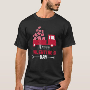 Camiseta Caminhão Vermelho Feliz Dia dos Namorados com Cart