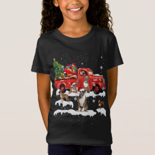 Camiseta Caminhão Vermelho Marcado Cachorro de Natal X mas 