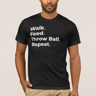 Camiseta Caminhar Alimentar Lançar Bola Repetir Design Aman