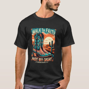 Camiseta Caminhar pela Fé Não pela Visão Ocidental Cowbo Cr