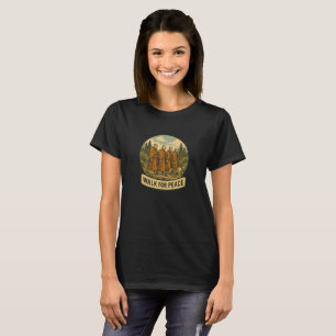 Camiseta Caminhar pela Paz – Monges Minimalistas e Crachá d