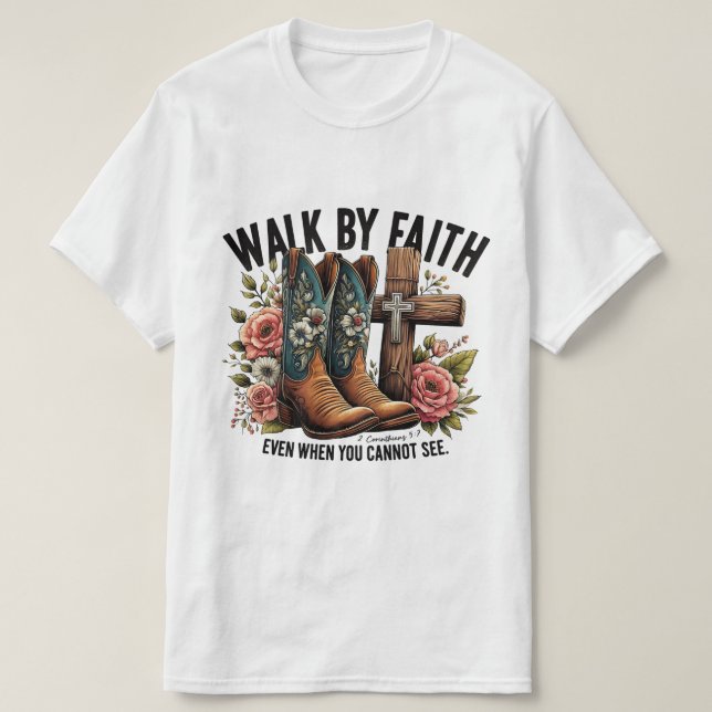 Camiseta Caminhar por Faith (Frente do Design)