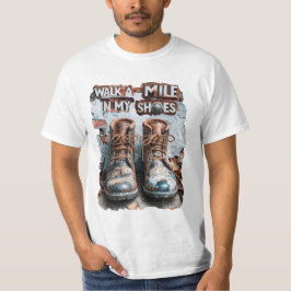 Camiseta Caminhar um monte em meus Calçados - Russo Inspira