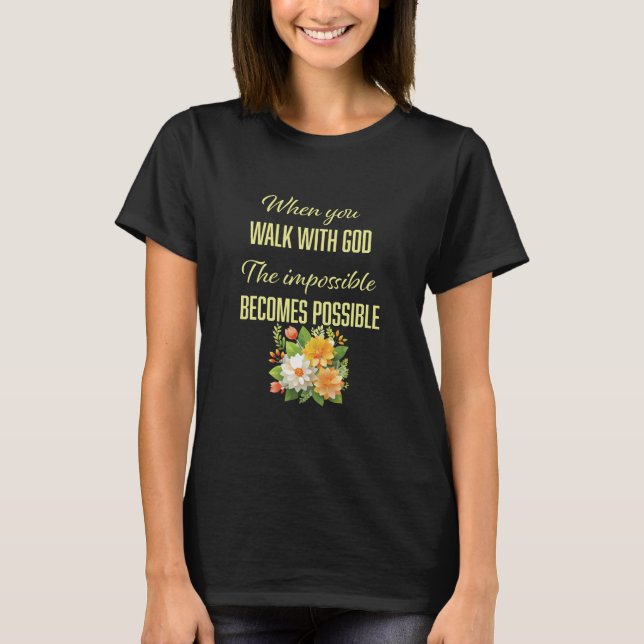 Camiseta Caminhe Com Deus - Cristão (Frente)