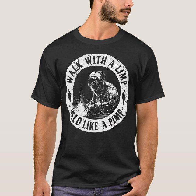 Camiseta Caminhe Com Um Solda Mancando Como Um Cafetão Sold (Frente)
