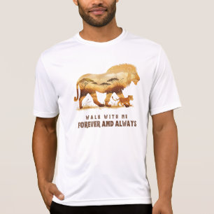 Camiseta Caminhe Comigo - Para sempre Design de leão