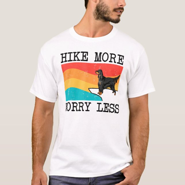 Camiseta Caminhe Mais Preocupada Menos Gordon Setter Graphi (Frente)