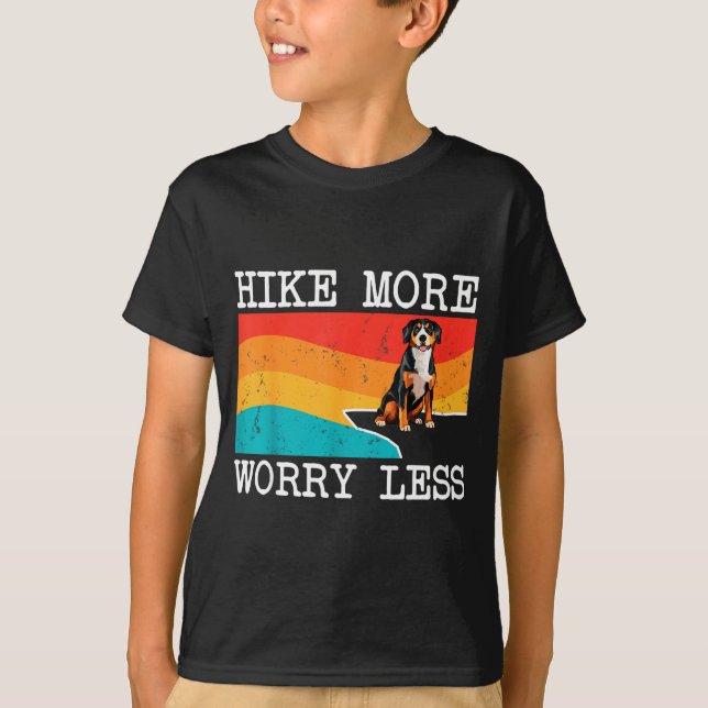 Camiseta Caminhe mais, preocupe menos entlebucher mountain  (Frente)