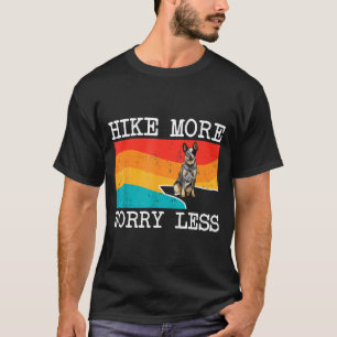 Camiseta Caminhe mais, preocupe menos gráfico de cão bovino