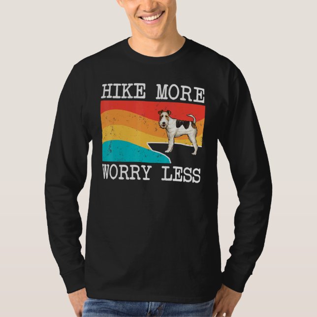Camiseta Caminhe Mais Preocupe Menos Wire Fox Terrier Gráfi (Frente)