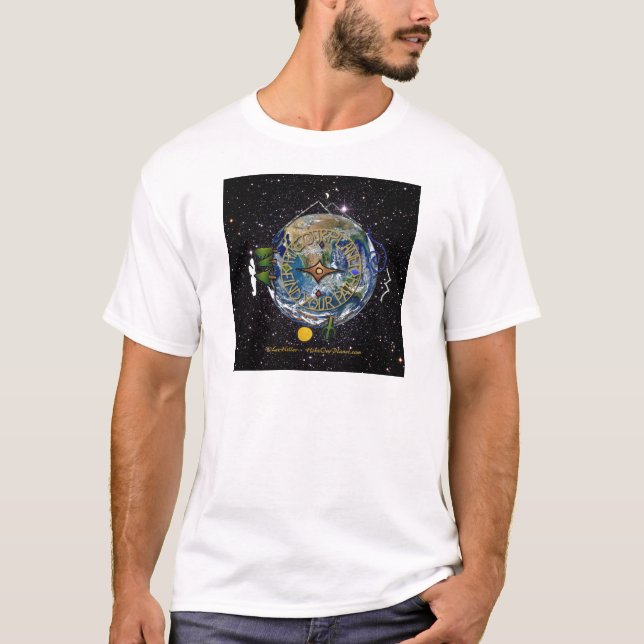 Camiseta Caminhe o espaço de capa de nosso planeta Hiker (Frente)