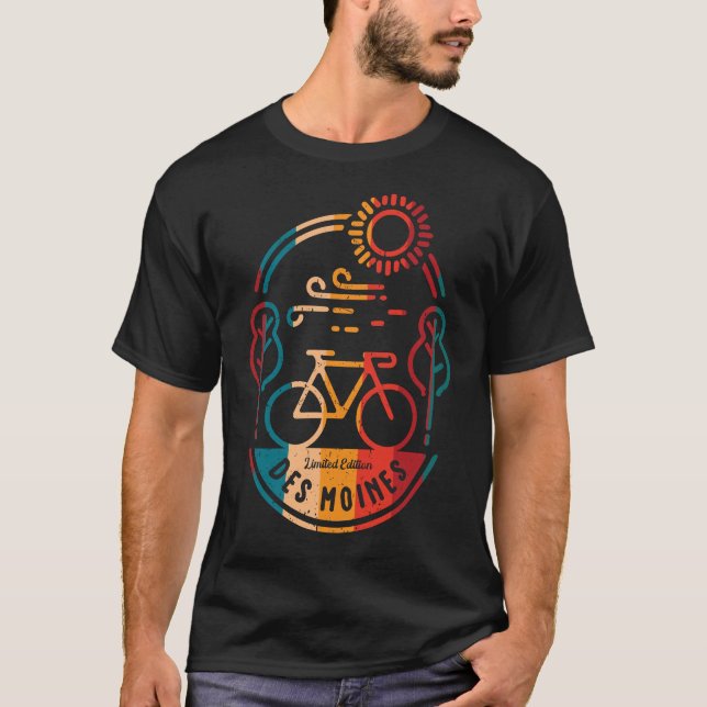 Camiseta Caminho De Bicicleta De Moines. (Frente)