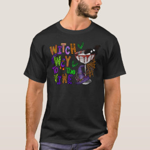 Camiseta Caminho de bruxas para o vinho Bebendo de Hallowee
