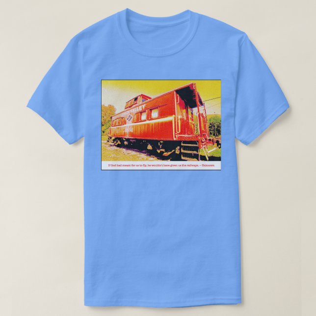 Camiseta Caminho de ferro Caboose Catability Mountain (Frente do Design)