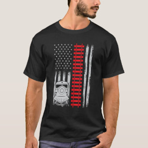Camiseta Caminho-de-Ferro EUA Flag American Train Conductor