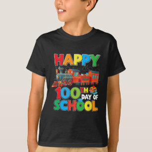 Camiseta Caminho De Ferro Feliz 100º Dia De Meninos Escolar