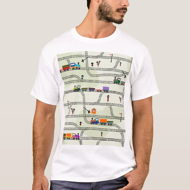 Camiseta Caminho-de-Ferro para Crianças: Padrão Engraçado S (Frente)