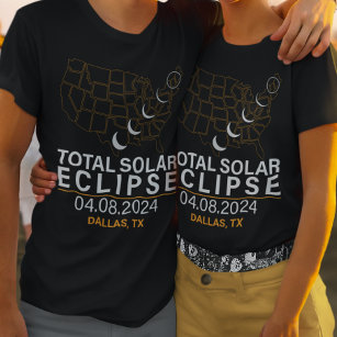 Camiseta Caminho do Eclipse Solar do Estado da Cidade Perso