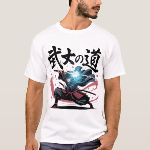 Camiseta Caminho do Samurai Kanji Japonês Anime Katana B