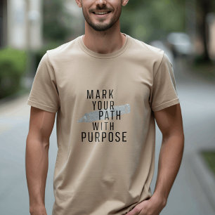Camiseta Caminho e objetivo - Citação de inspiração minimal