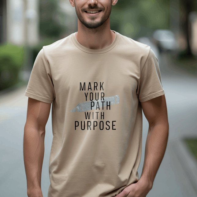 Camiseta Caminho e objetivo - Citação de inspiração minimal (Criador carregado)