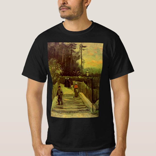 Camiseta Caminho em Montmartre por Vincent van Gogh (Frente)