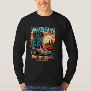 Camiseta Caminho por Fé Não por Sight Western Christian Cow