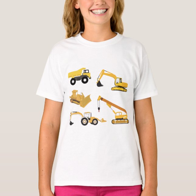 Camiseta Caminhões De Construção (Frente)