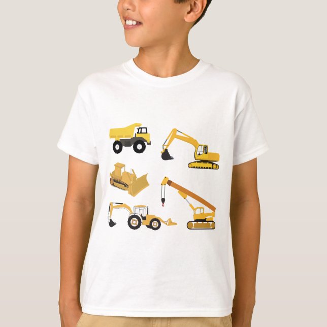 Camiseta Caminhões De Construção (Frente)