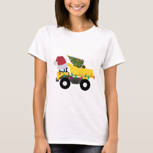 Camiseta Caminhões de Construção de Bomba de Natal