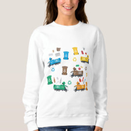 Camiseta Caminhões e Caixas de lixo de Reciclagens colorido