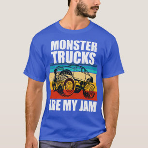Camiseta Caminhões Monstros São O Meu Jam Vintage Retro Sun