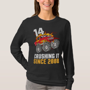 Camiseta Caminhoneiro Feliz Aniversário De 14 Anos Cruzando