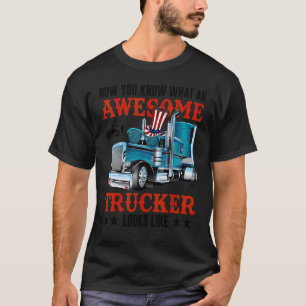 Camiseta Caminhoneiro Incrível Caminhoneiro Bandeira Americ