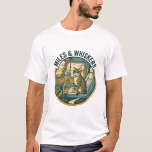 Camiseta Caminhoneiro Retro Vintage Gato Miles & Whiskers