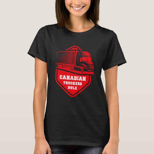 Camiseta Caminhoneiros Canadenses Rule Freedom 2022 Apoia N (Frente)