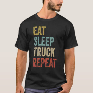 Camiseta Caminhoneiros Comem Caminhão de Sono Repetir Motor