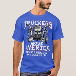 Camiseta Caminhoneiros Movem Caminhão Americano Dirigindo C