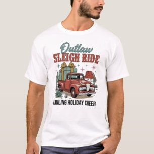 Camiseta Caminhonete de Natal da Família no Deserto 