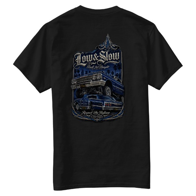 Camiseta Caminhonete Lowrider Construída Não Comprada camis (Lowrider Built Not Bought back-hit T-shirt)