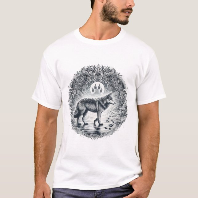 Camiseta Caminhos de Lobo Solitário, Caminhos de Lobo, Impr (Frente)