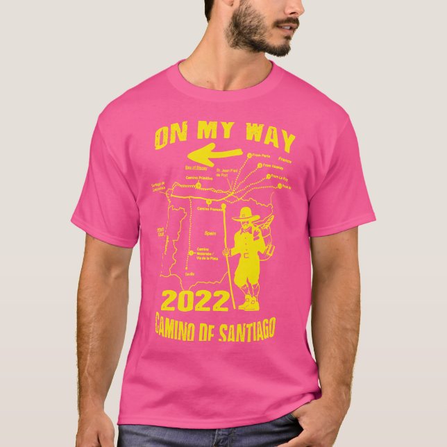 Camiseta Camino Des Santiago 2022 Way Of Rua. James Espanha (Frente)