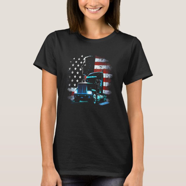 Camiseta camionista americano Big Rigs Diesel Driver 88 (Frente)