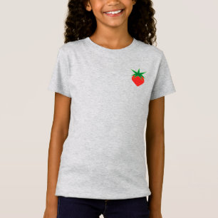 Camiseta Camisa-Ajustado fina das meninas de morango