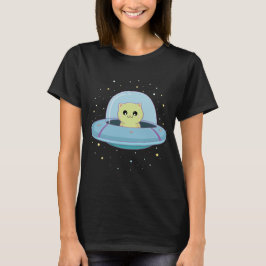 Camiseta Camisa-alienígena voadora de gato-alienígena