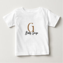 Camisa-bebê com nome monograma personalizado - Mín