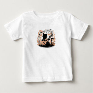 Camiseta Camisa-bebê - Gato preto