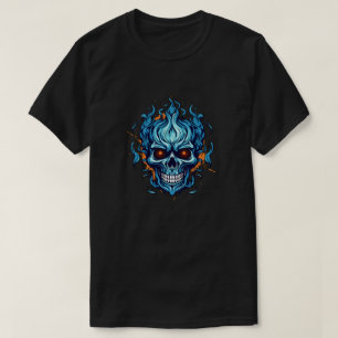 Camiseta Camisa-Cabeça-Flamejante - Grafia-Casca Azul