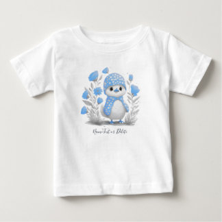 Camiseta Camisa-D-B-B-Pau Azul-Floral-Bebê