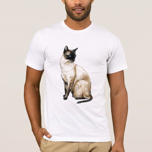 Camiseta "Camisa da arte do gato Siamese" (Frente)